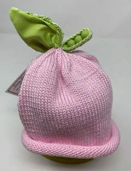 3-6 M Light Pink Cotton Knit Sweet Pea Hat