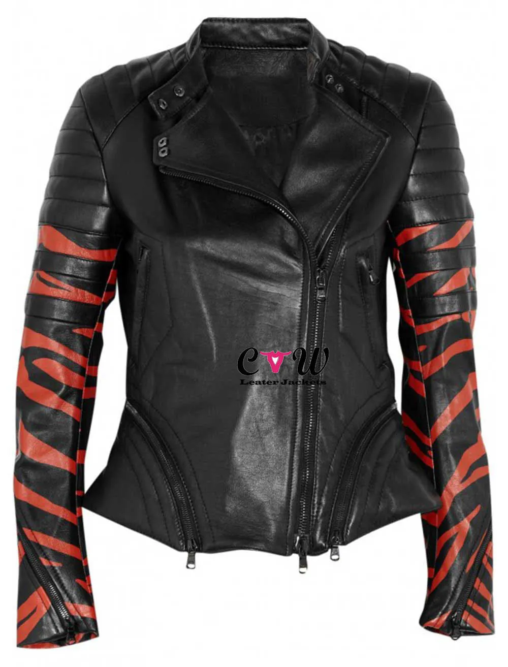 3.1 Phillip Lim Tiger Print Leather Biker Jacket