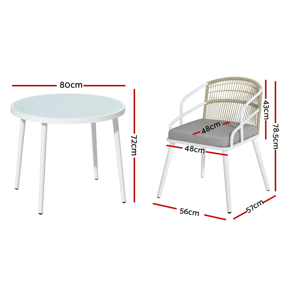 5-Piece Water-Resistant Aluminum Outdoor Dining Set - Gardeon