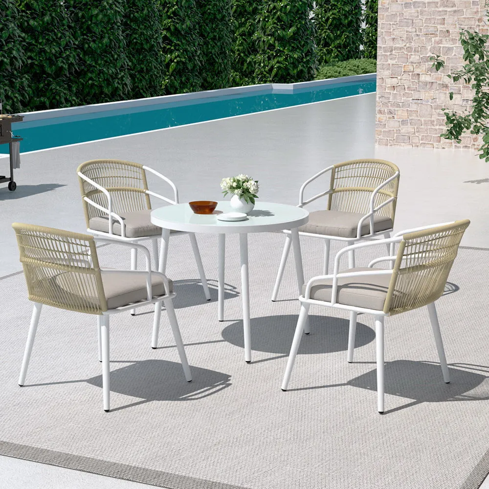 5-Piece Water-Resistant Aluminum Outdoor Dining Set - Gardeon