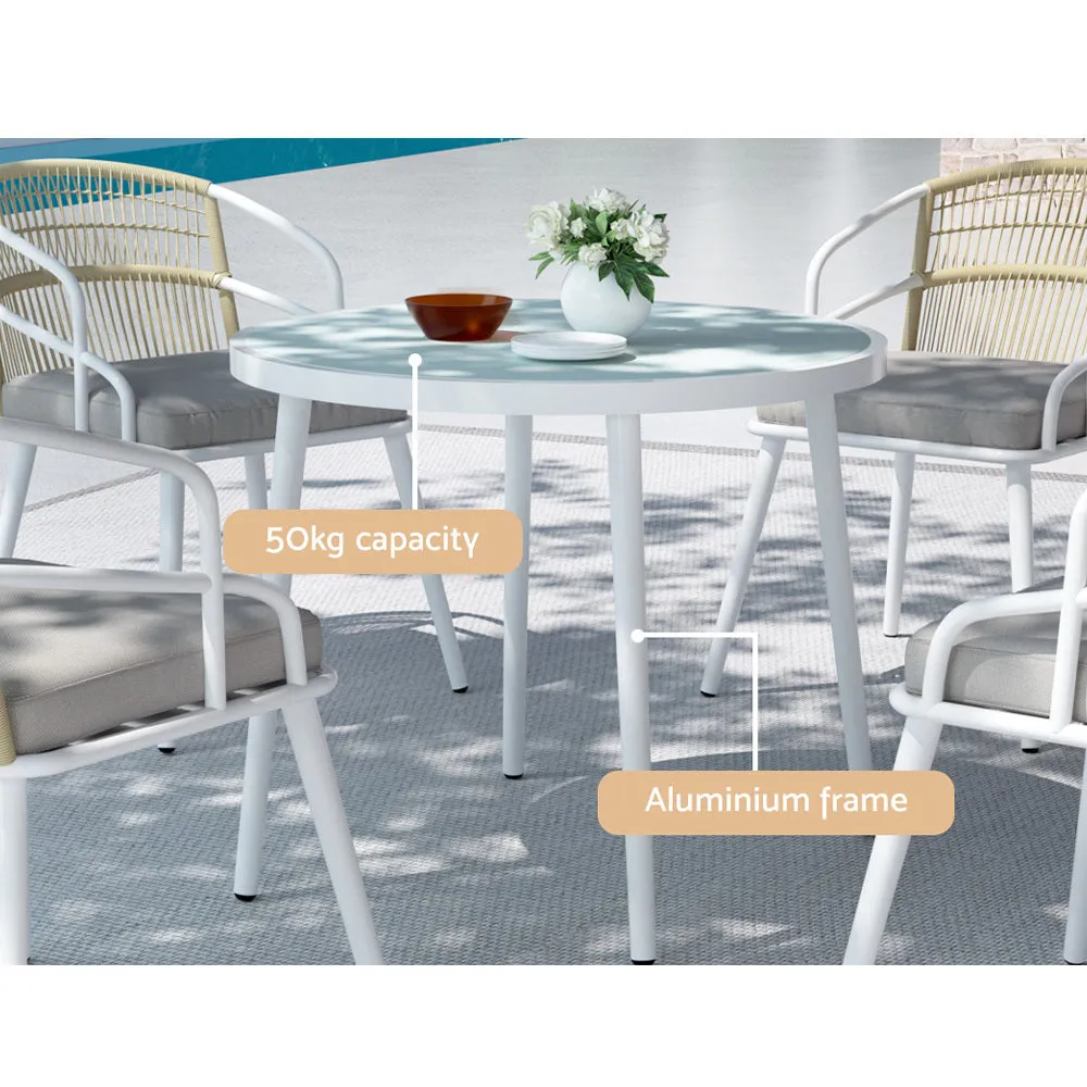 5-Piece Water-Resistant Aluminum Outdoor Dining Set - Gardeon