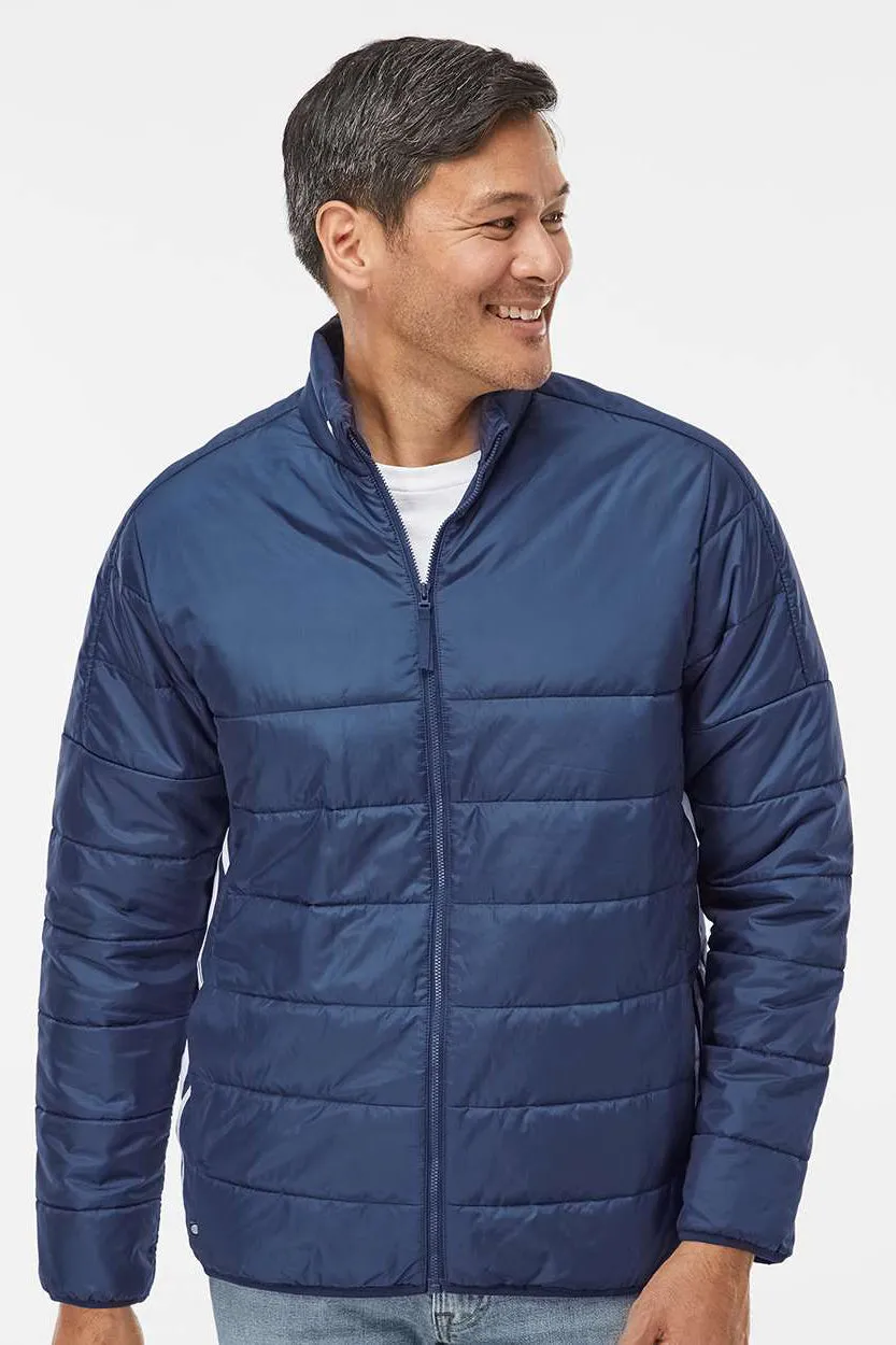 Adidas Mens Full Zip Puffer Jacket - Team Navy Blue