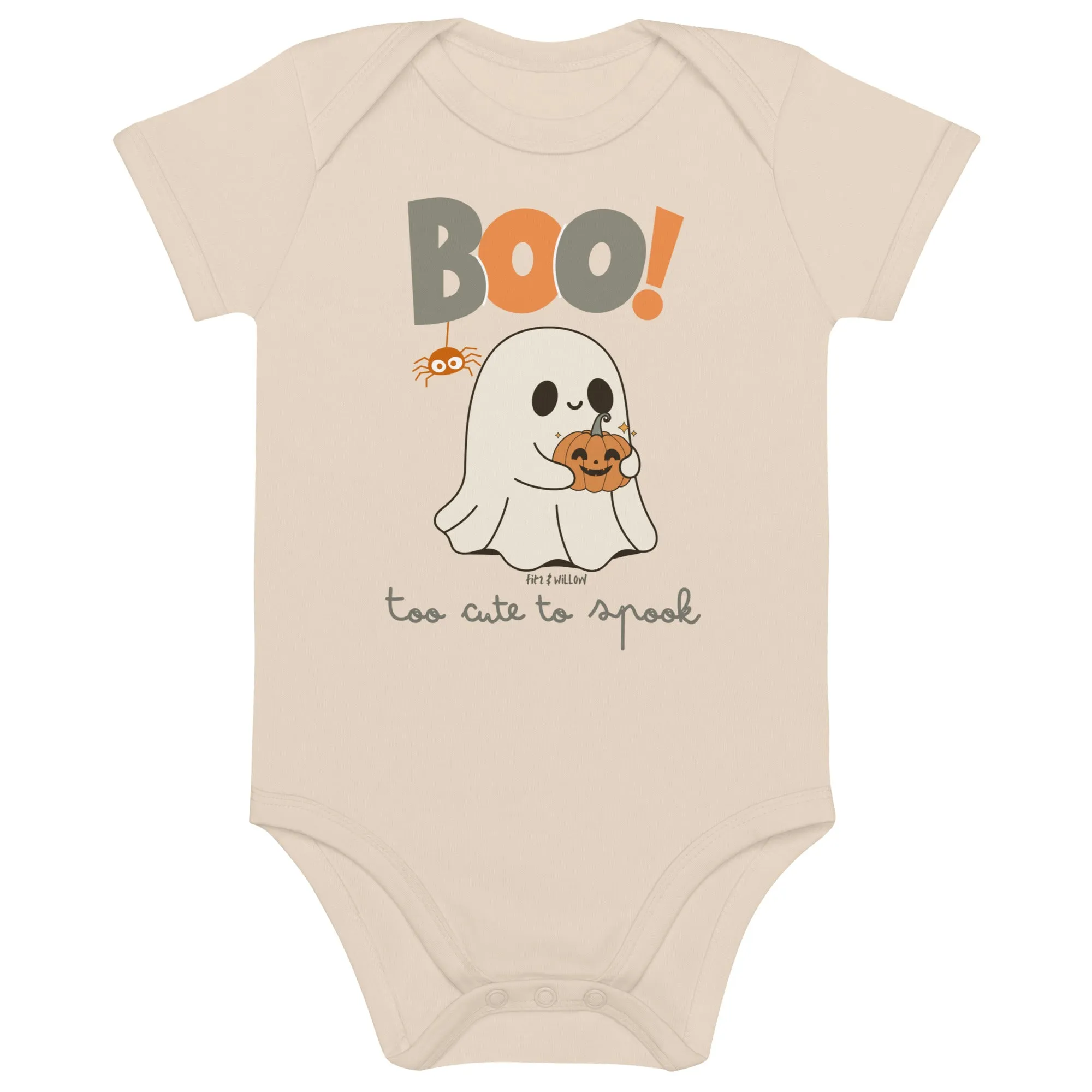 Adorable Vegan Halloween Bodysuit - Organic Cotton Ghost