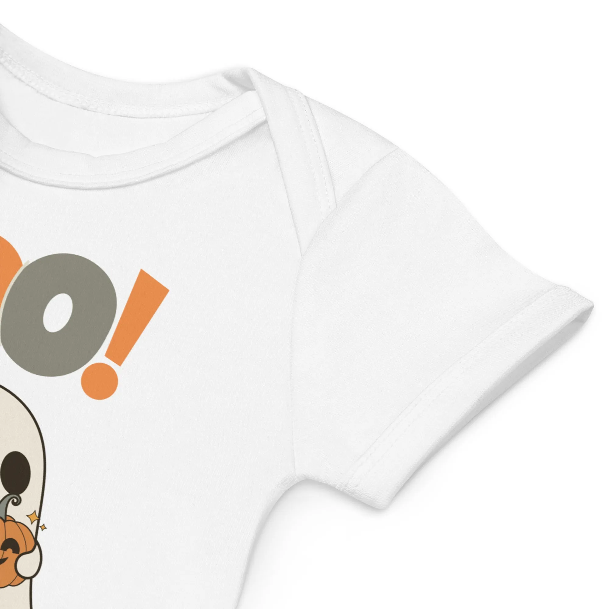 Adorable Vegan Halloween Bodysuit - Organic Cotton Ghost