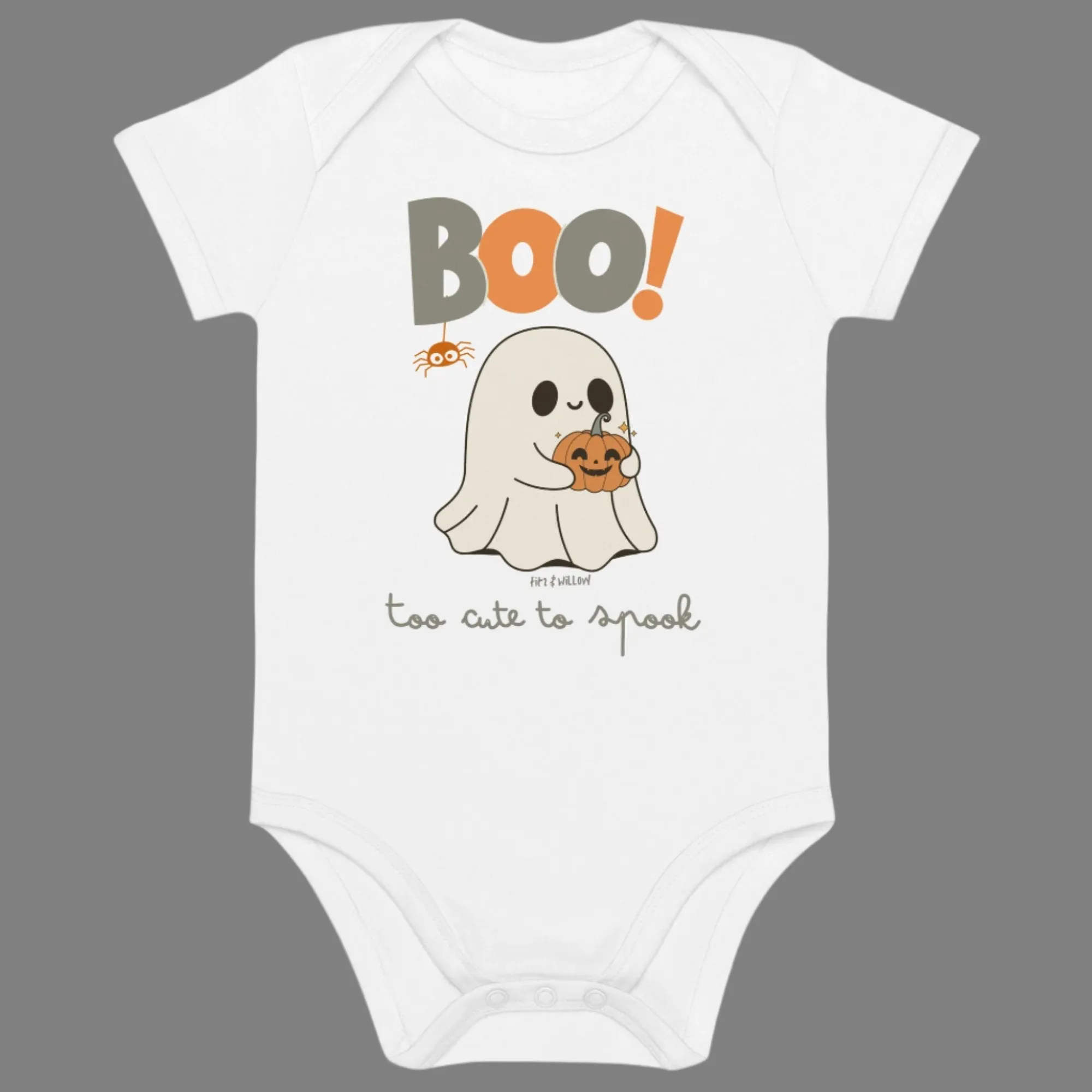 Adorable Vegan Halloween Bodysuit - Organic Cotton Ghost