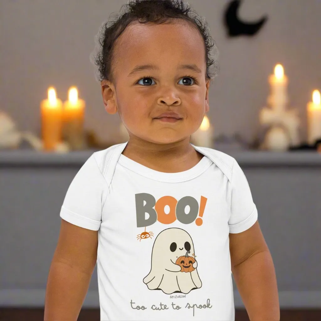 Adorable Vegan Halloween Bodysuit - Organic Cotton Ghost