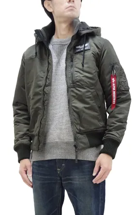 Alpha Industries Hooded Puffer Jacket TA1672 Men's Military Style Nylon Padded Jacket with Rib Panel TA1672-076 Replica-Gray