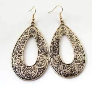 Antique Shop Hollow Teardrop Earrings