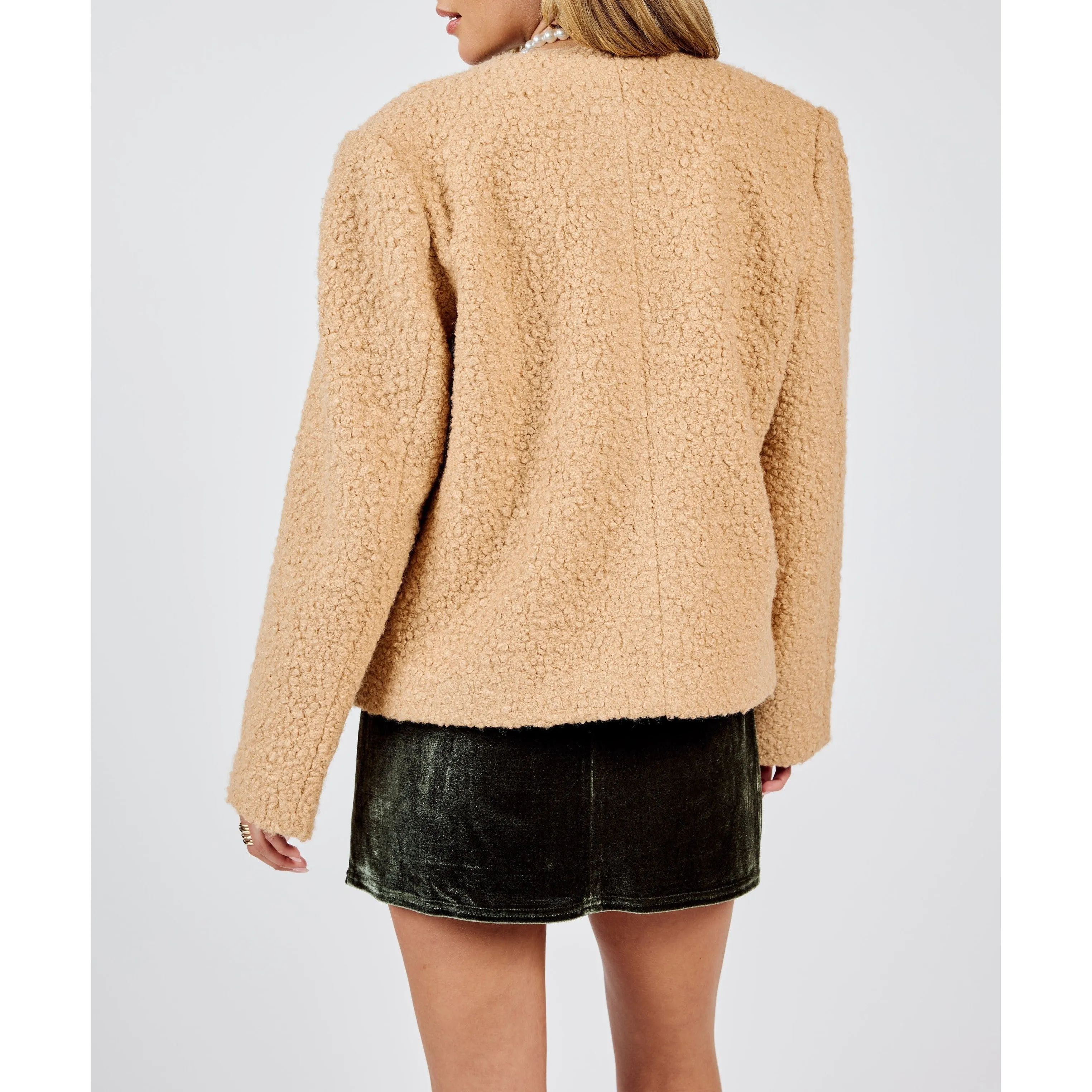 APPLE CRISP TEXTURED BUTTONED JACKET