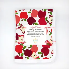 Apple Harvest Receiving Baby Blanket - Organic Cotton