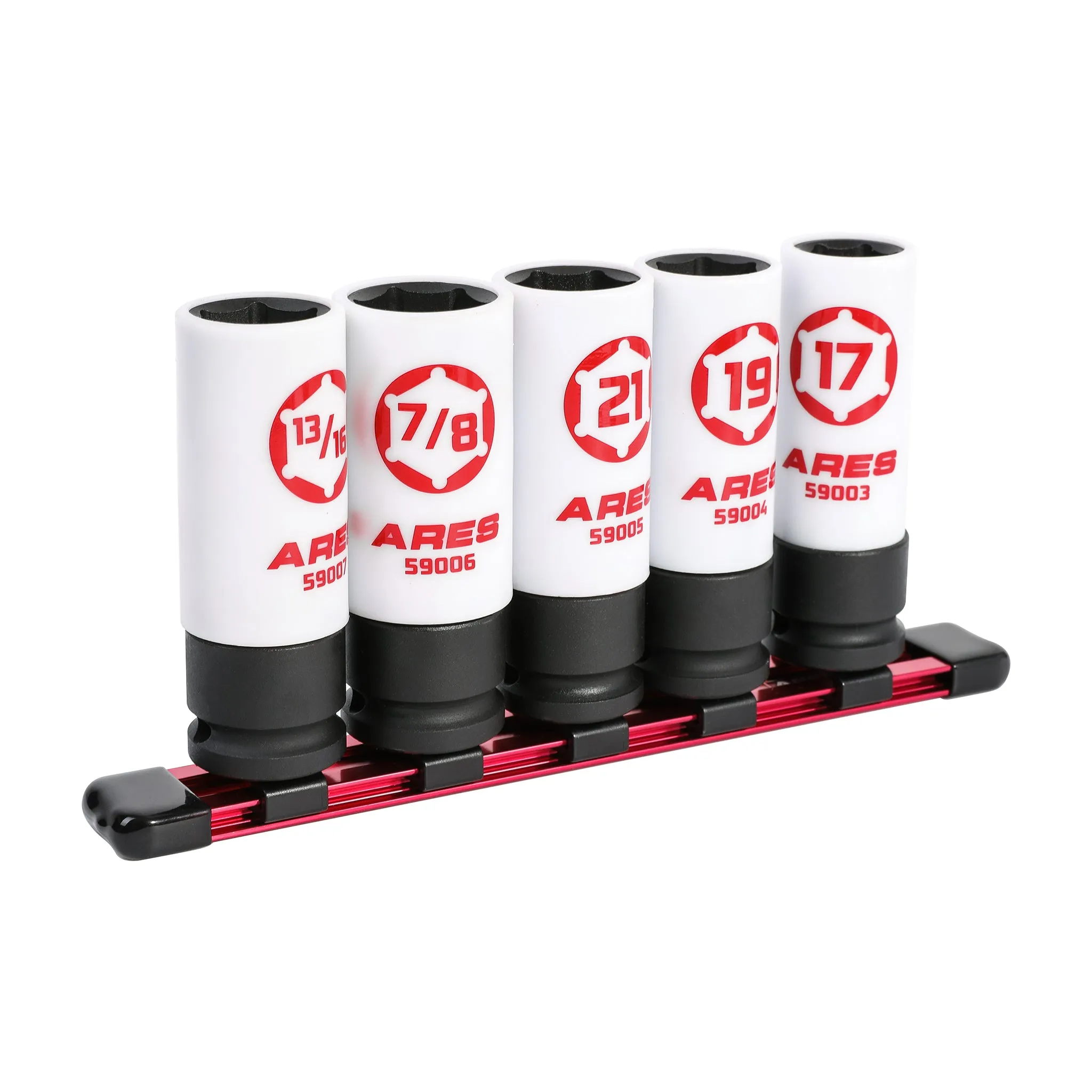 ARES 59000 - 5-Piece 1/2-inch Drive Non-Marring Impact Lug Nut Socket Set