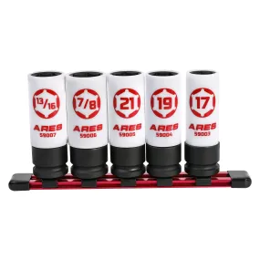 ARES 59000 - 5-Piece 1/2-inch Drive Non-Marring Impact Lug Nut Socket Set