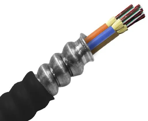 Armored Distribution, Riser Fiber Optic Cable, Multimode OM3, Corning Fiber, Indoor/Outdoor, OFCR (Per Foot)