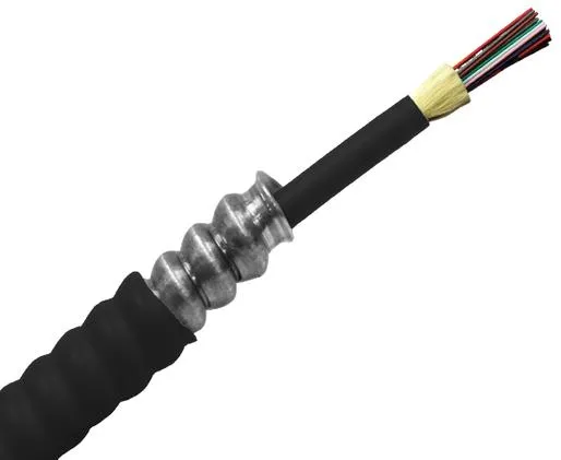 Armored Distribution, Riser Fiber Optic Cable, Single Mode OS2, Corning Fiber, Indoor/Outdoor, OFCR (Per Foot)