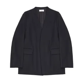 Aton Compact Wool No Collar Jacket in Black