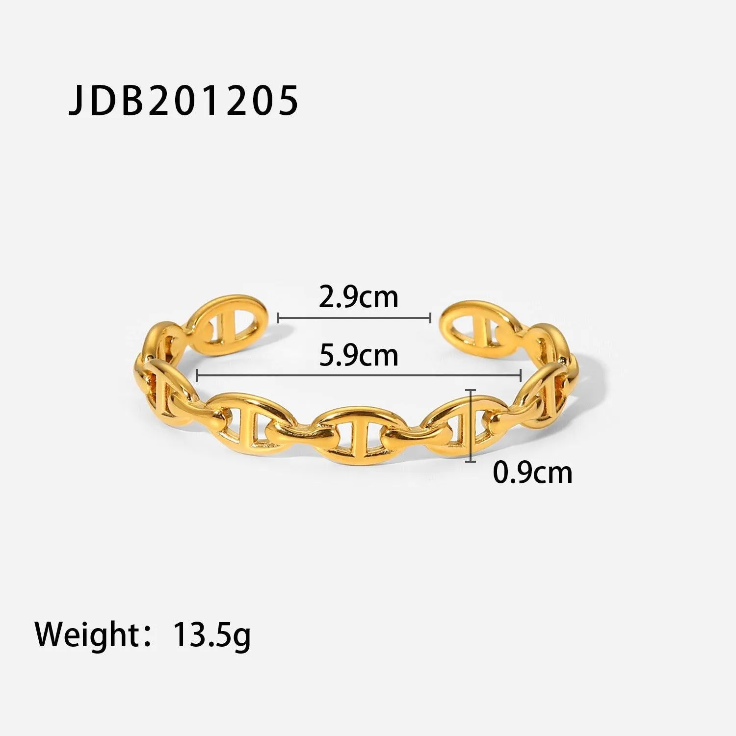 B8.18K Gold Fashion simple and generous open bracelet