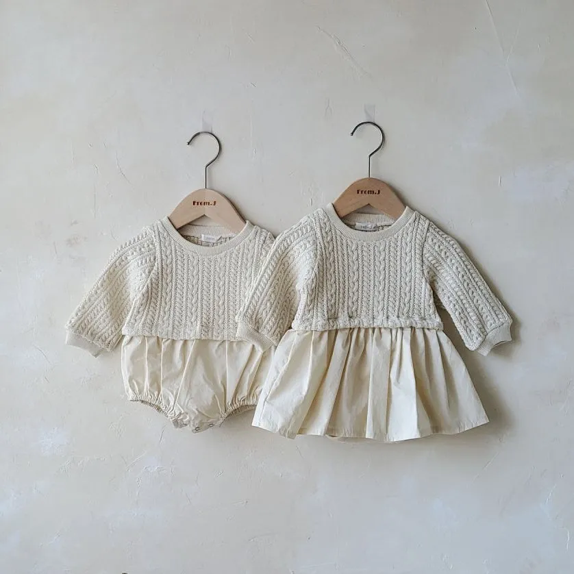 Baby Cable Knit Top Romper (3-18m)