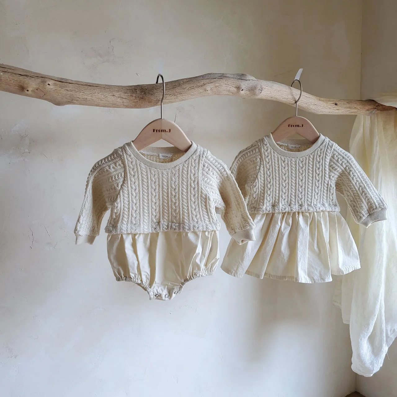 Baby Cable Knit Top Romper (3-18m)