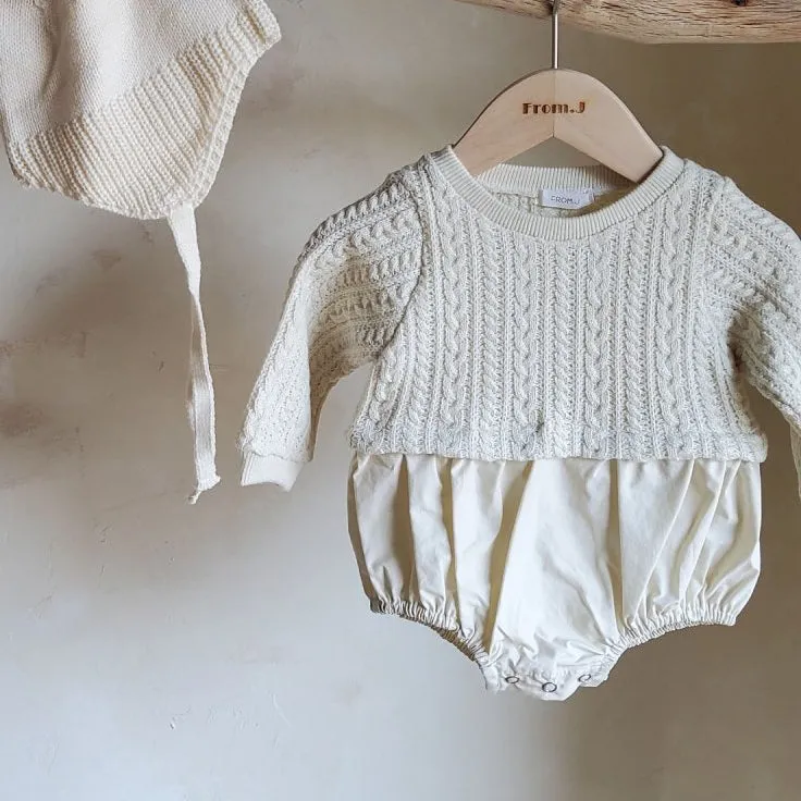 Baby Cable Knit Top Romper (3-18m)