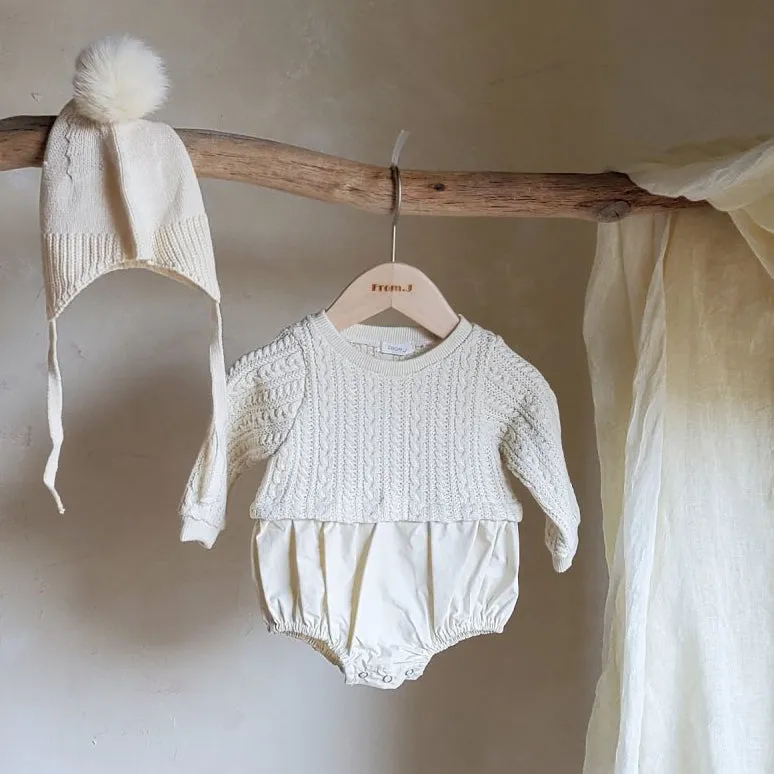 Baby Cable Knit Top Romper (3-18m)