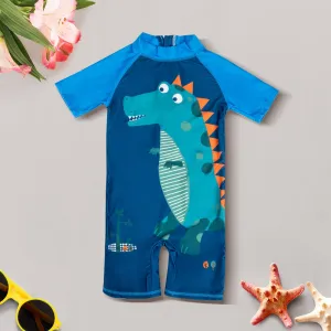 Baby Moo Dinosaur Beach Bodysuit One-Piece Swimsuit Pool Swimming Costume - Blue