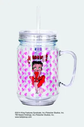 BETTY BOOP BRAINS MASON JAR MUG