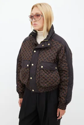 Black & Brown Triomphe Puffer Jacket