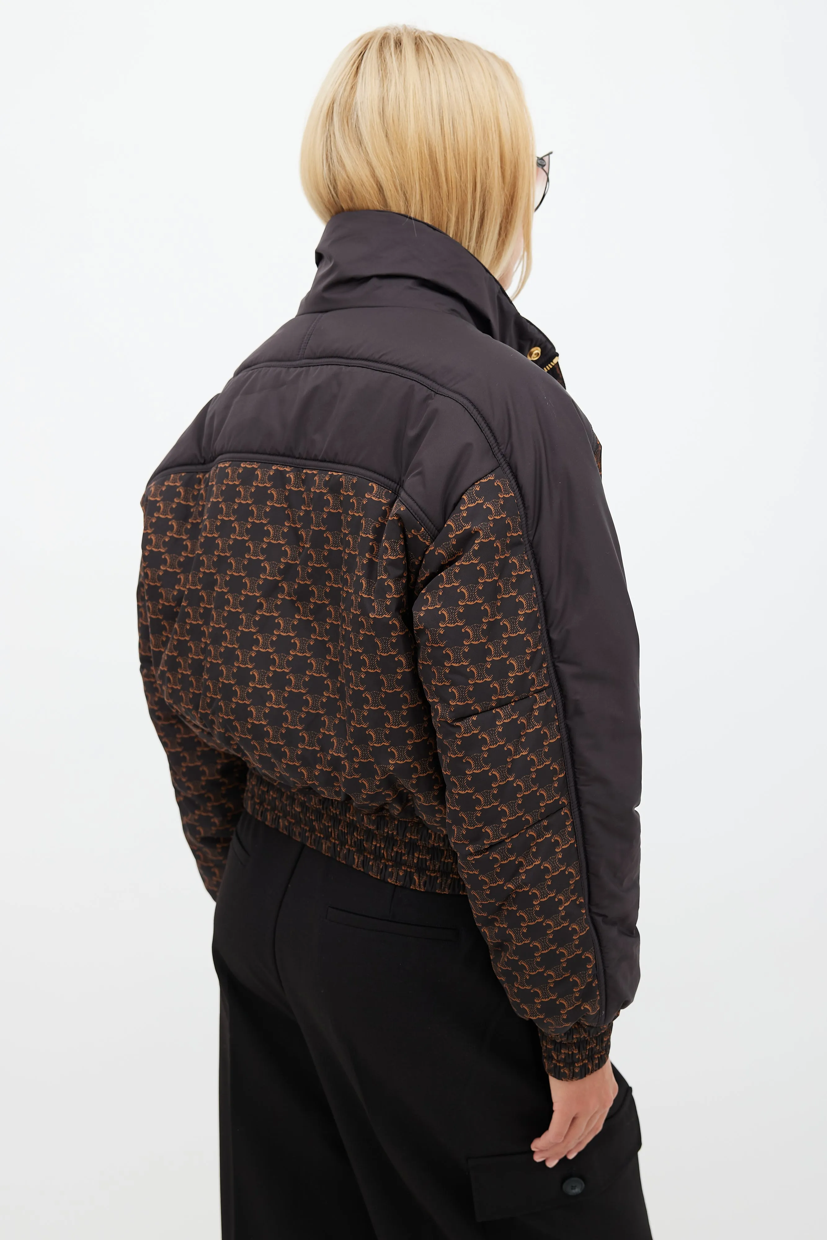 Black & Brown Triomphe Puffer Jacket