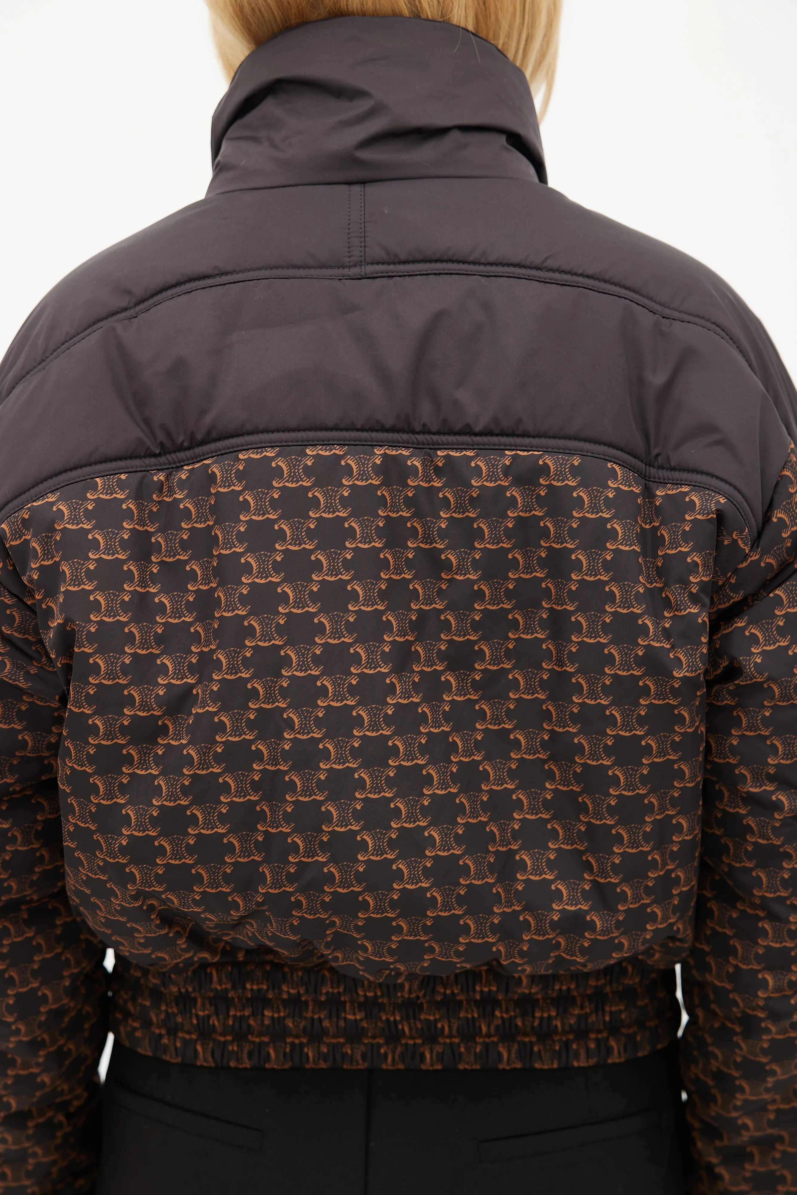 Black & Brown Triomphe Puffer Jacket