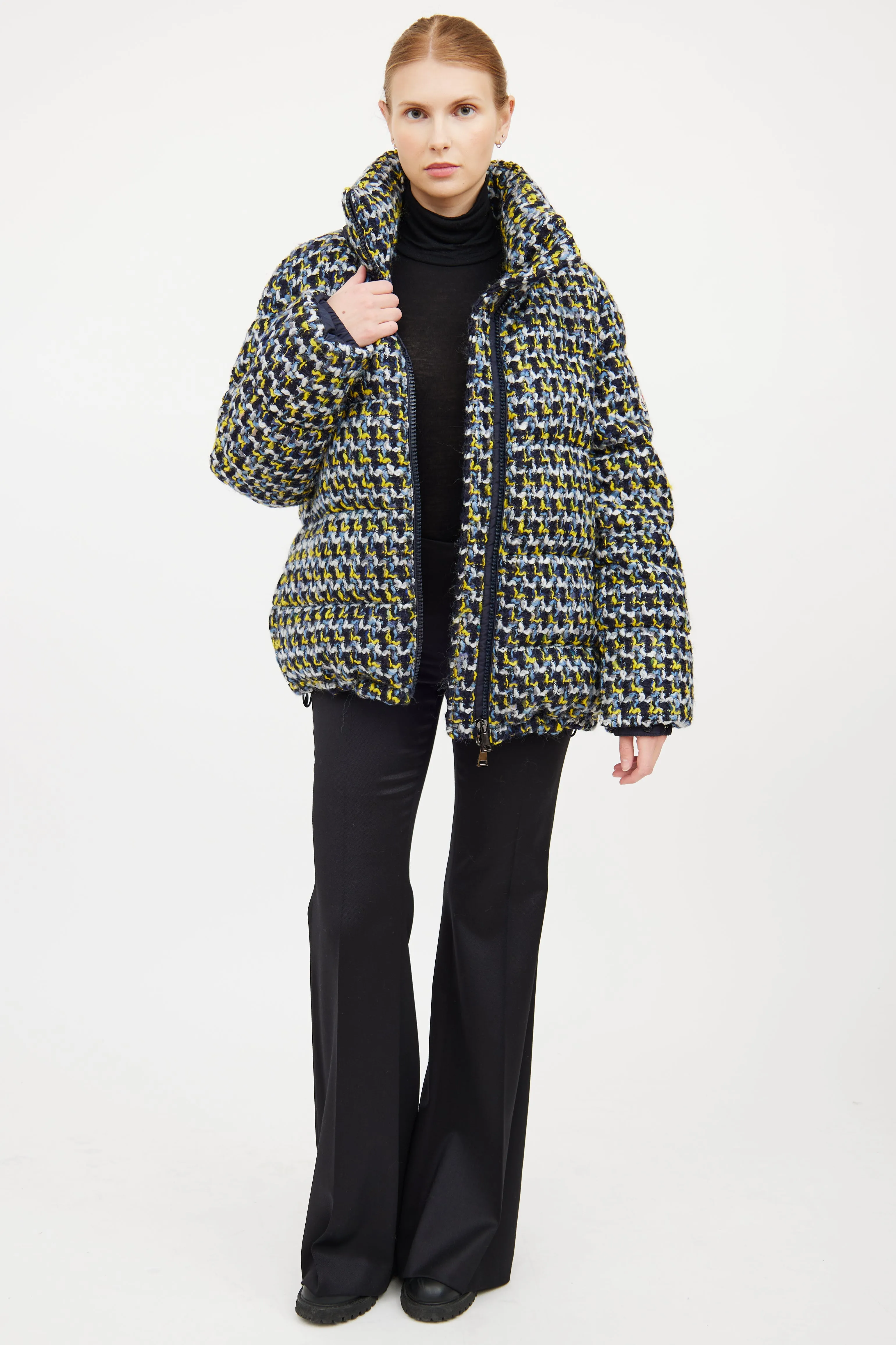 Blue & Multi Woven Puffer Jacket