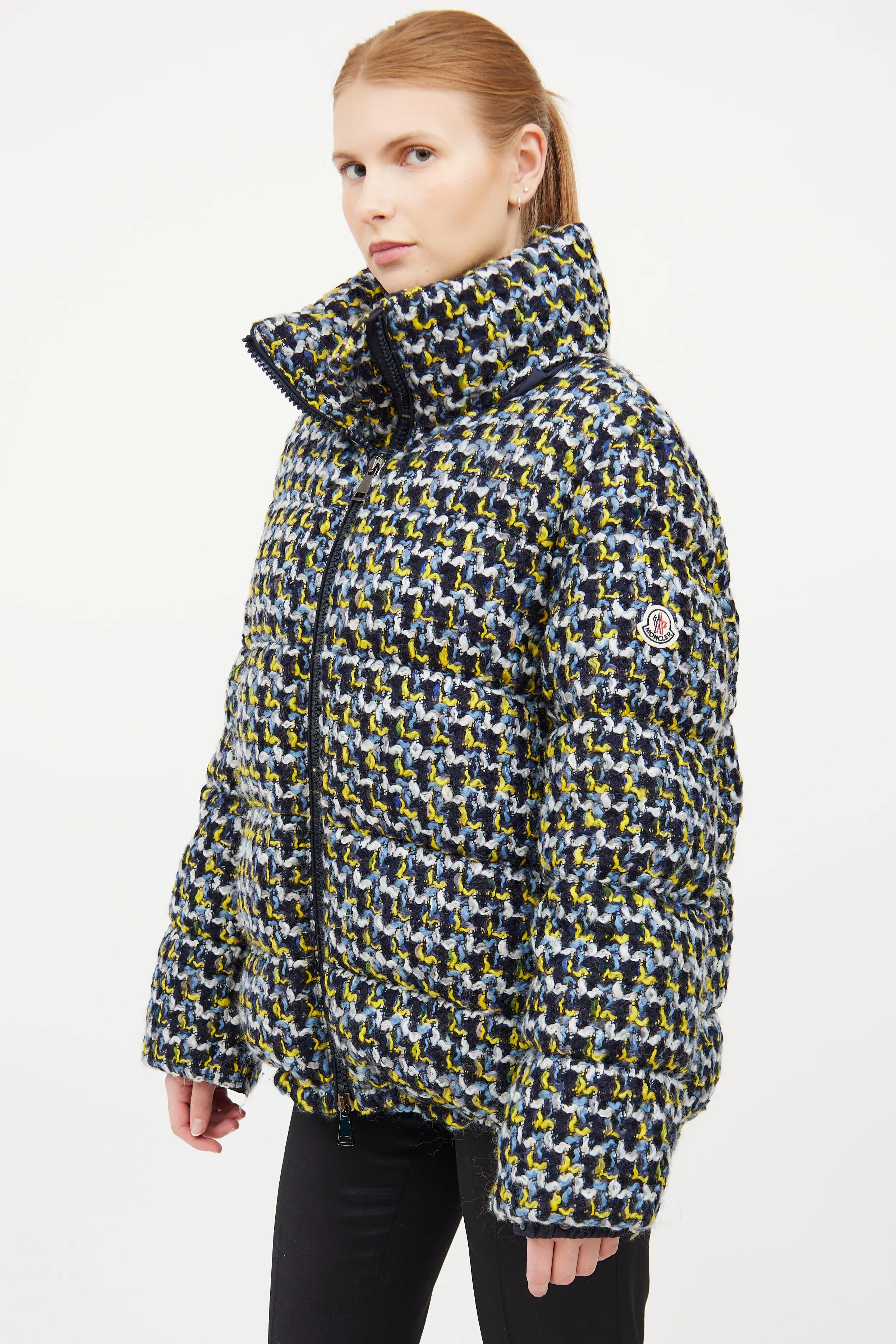 Blue & Multi Woven Puffer Jacket