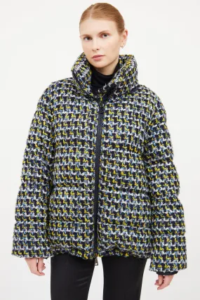 Blue & Multi Woven Puffer Jacket