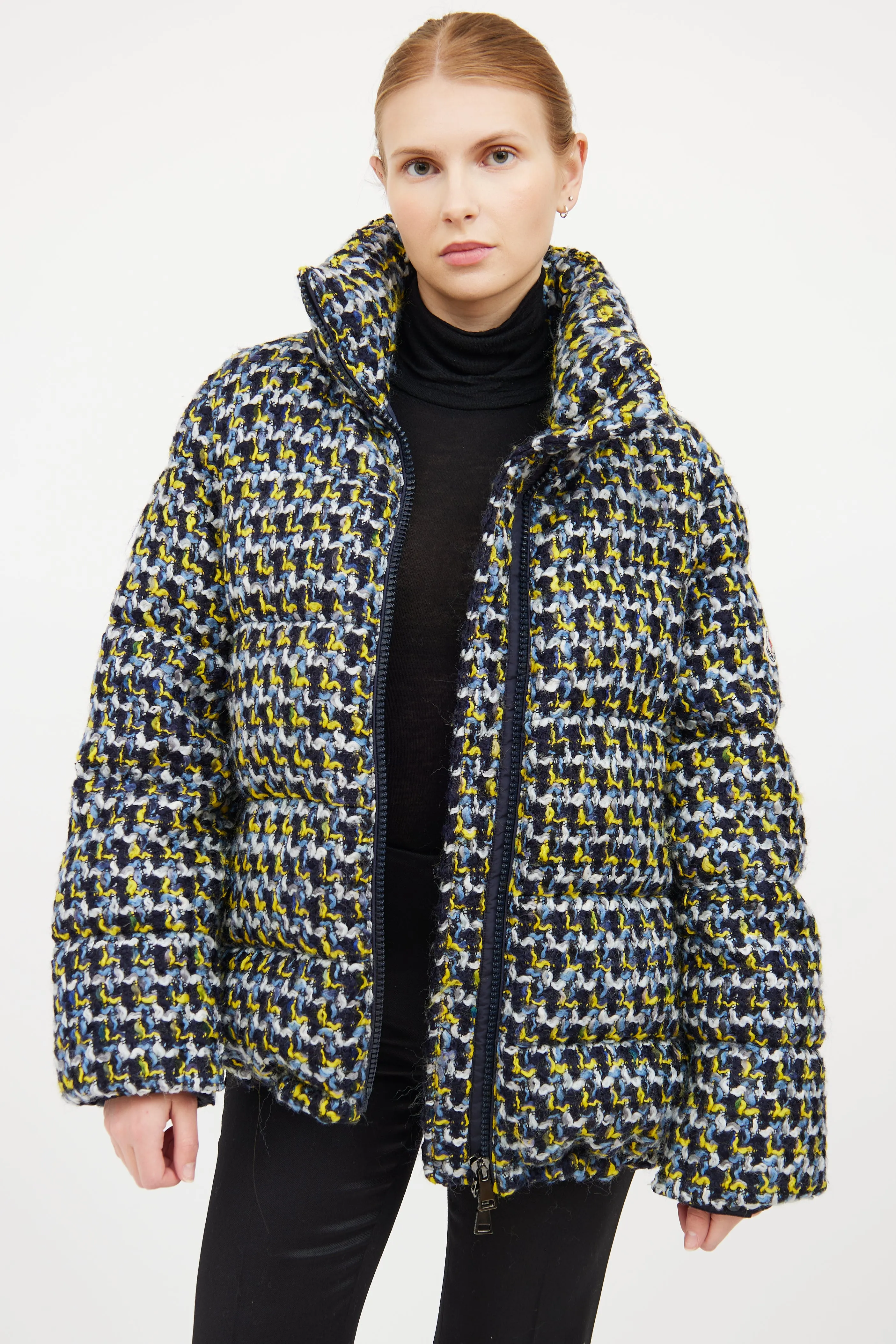 Blue & Multi Woven Puffer Jacket