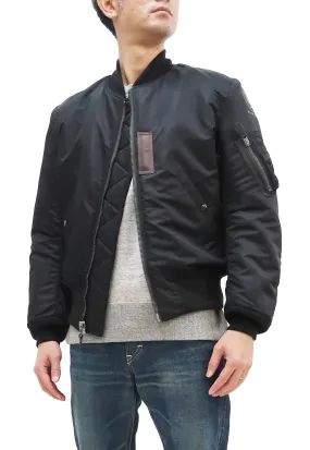 Buzz Rickson MA-1 William Gibson Black MA-1 Flight Jacket Men's MA1 Bomber Jacket Slender Version BR14964