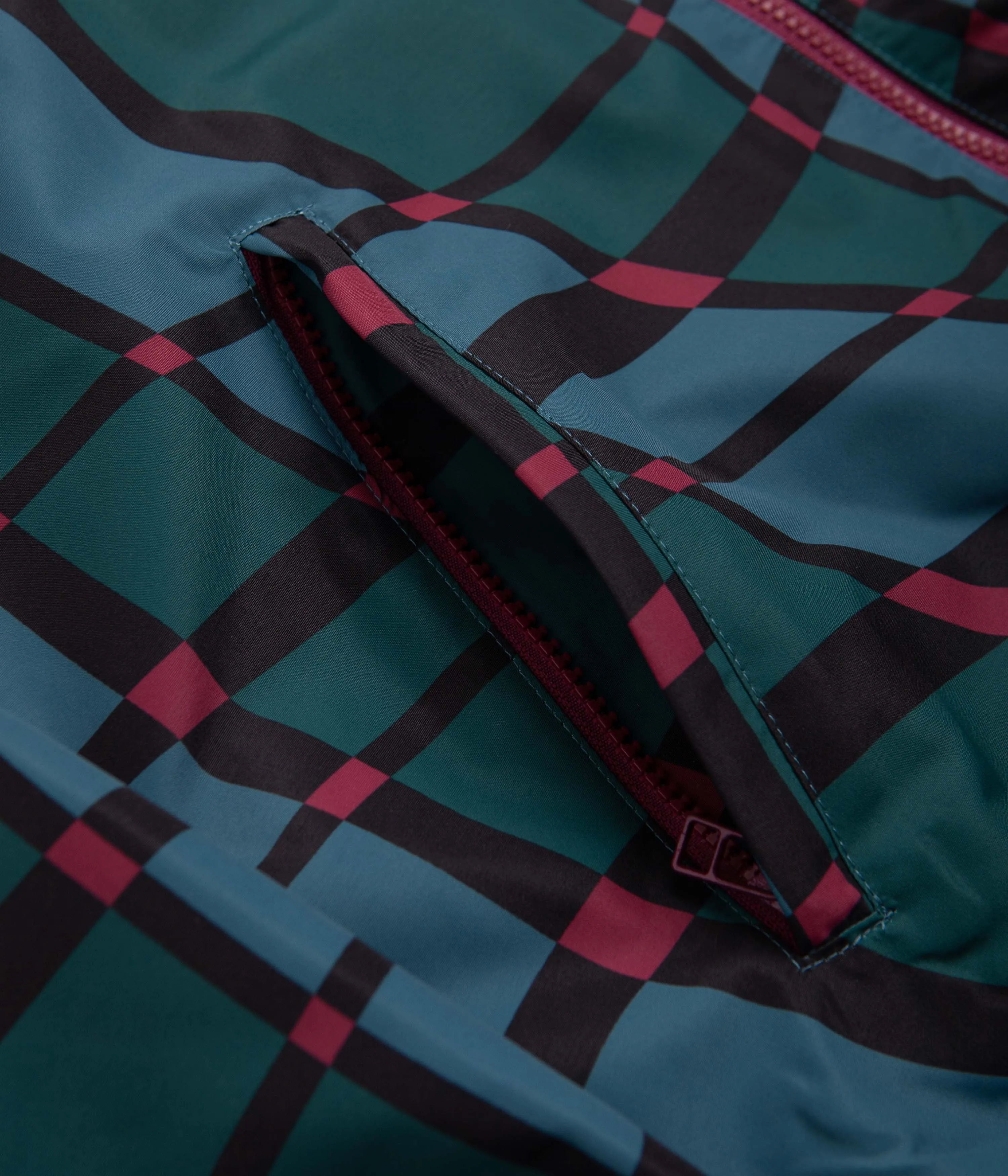 by Parra Squared Waves Pattern Track Jacket - Multi Check