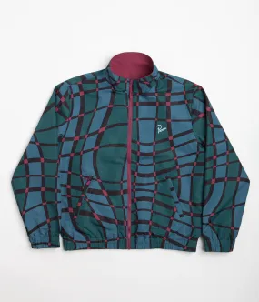 by Parra Squared Waves Pattern Track Jacket - Multi Check