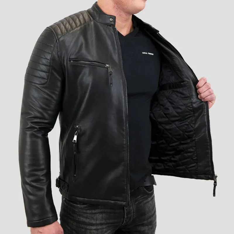 Cafe Racer Biker Leather Jacket for Men