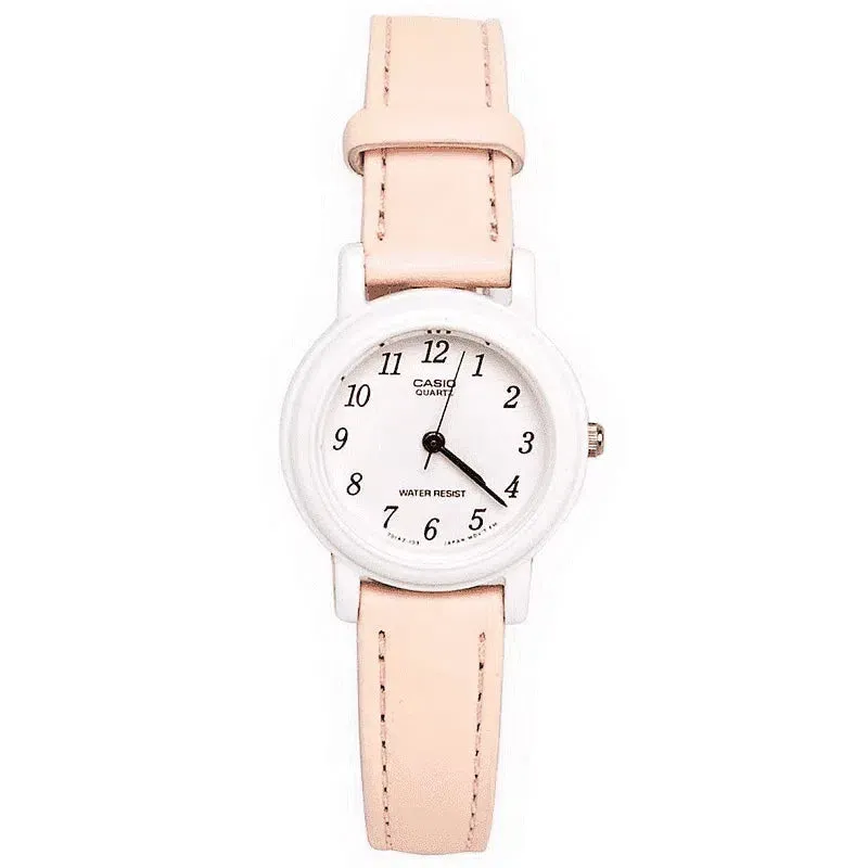 Casio Analog LQ-139L-4B2 Peach Leather Strap Women's Watch