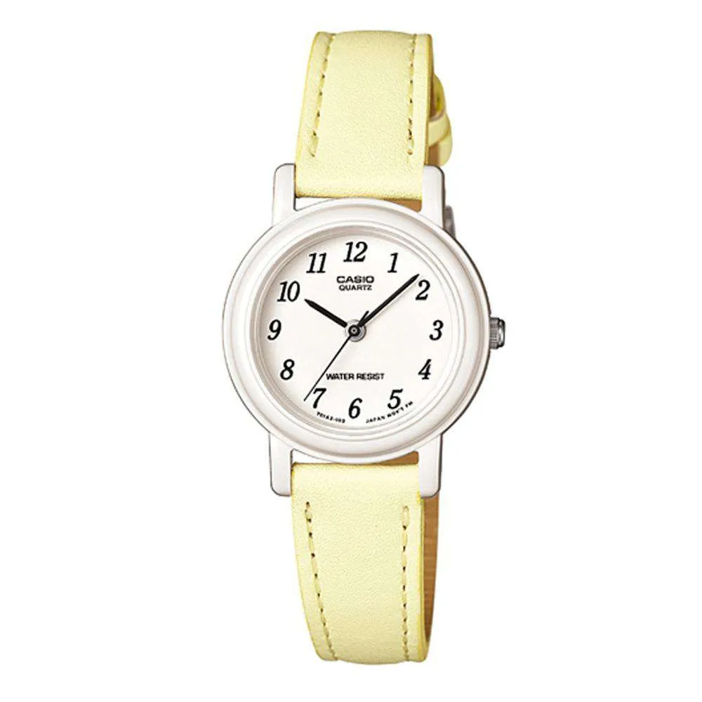 Casio Analog LQ-139L-9B Yellow Leather Strap Women's Watch