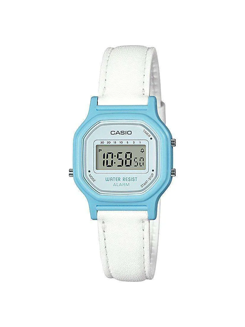 Casio LLA-11WL-2AVDF Blue Leather Strap Watch for Women