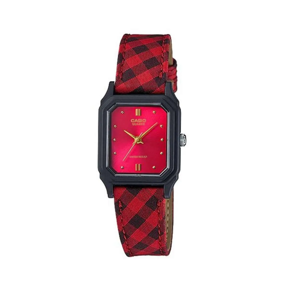 Casio LQ-142LB-4ADF Red Leather Strap Watch for Women