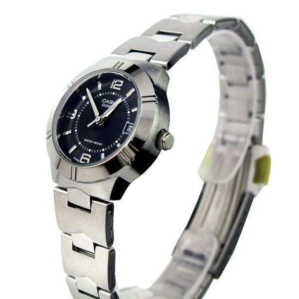 Casio LTP-1241D-1ADF Silver/Black Stainless Steel Strap Watch for Women