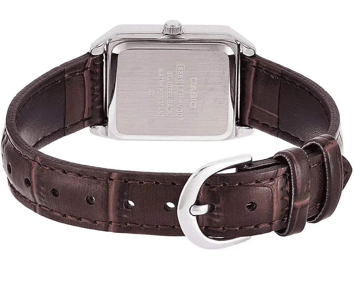 Casio LTP-V007L-9B Brown Leather Watch for Women