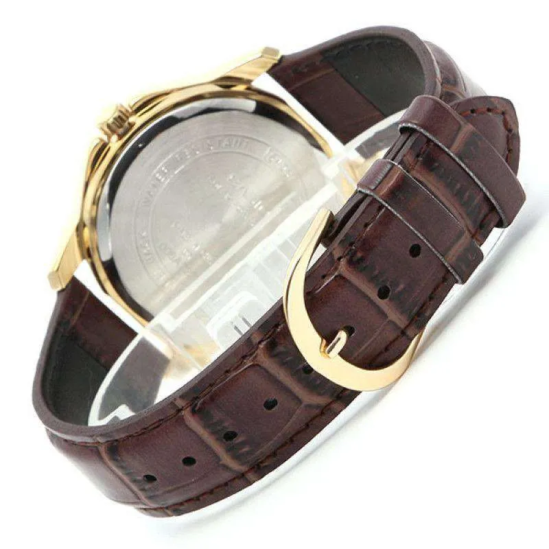 Casio MTP-VS02GL-9ADF Brown Leather Strap Watch for Men