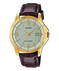 Casio MTP-VS02GL-9ADF Brown Leather Strap Watch for Men