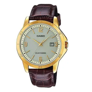 Casio MTP-VS02GL-9ADF Brown Leather Strap Watch for Men