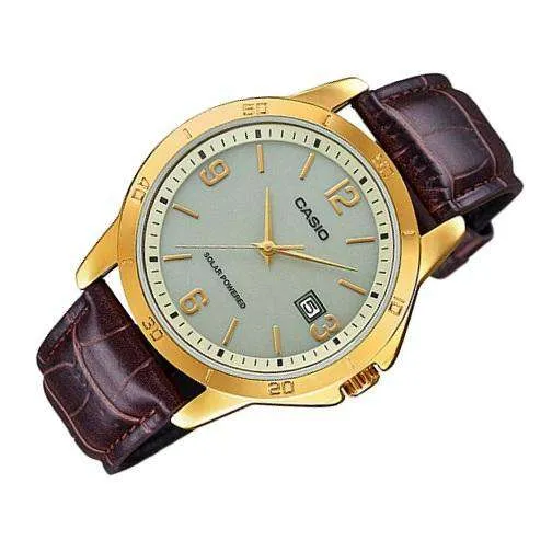 Casio MTP-VS02GL-9ADF Brown Leather Strap Watch for Men