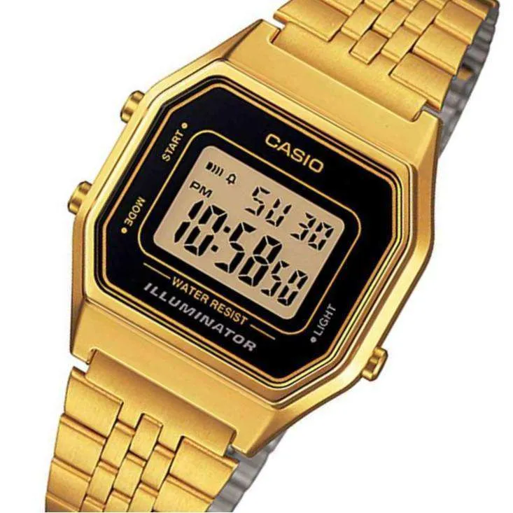 Casio Vintage LA680WGA-1D Gold Plated Watch For Women