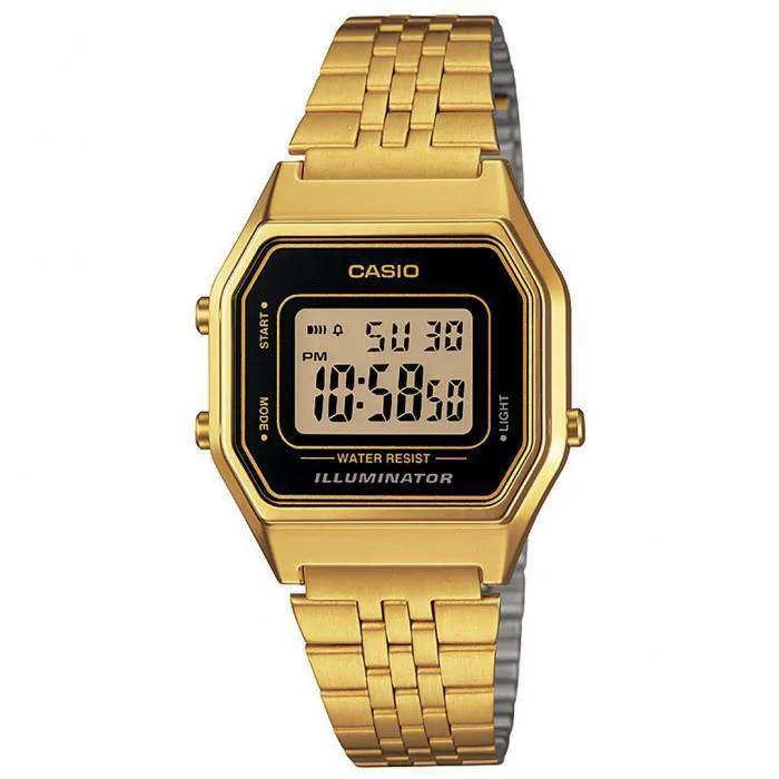 Casio Vintage LA680WGA-1D Gold Plated Watch For Women