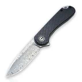 Civivi C907DS Elementum Folding Knife (Black G10 With CF Overlay Handle)